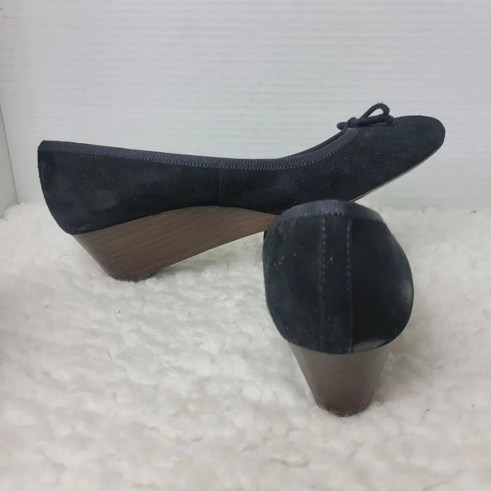 Tory Burch Black Suede Wedge Ballet Flats